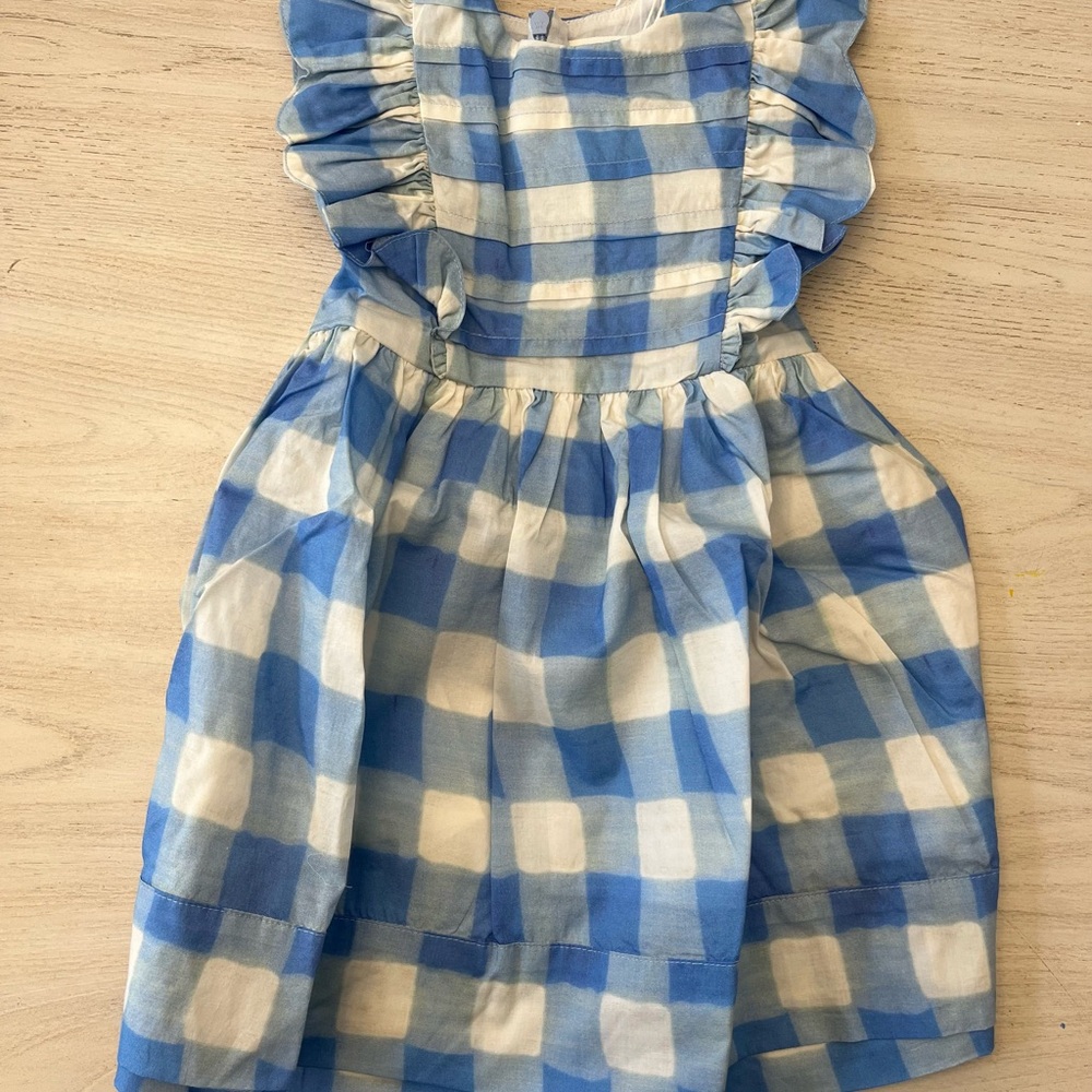 COPY - Morley Blue and White Checkered girls  Dress